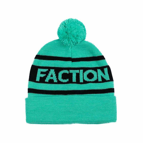 Faction Pompom Beanie Green Flat Lay